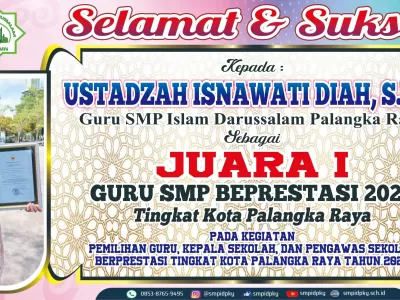 Juara 1 Guru SMP Berprestasi 2024 Tingkat Kota Palangka Raya Tahun 2024